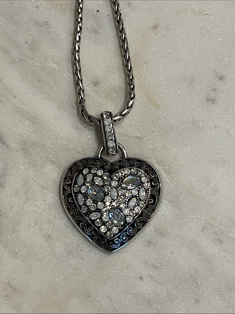 Brighton Crystal Voyage Swarovski Heart Pendent. All You Need is Love